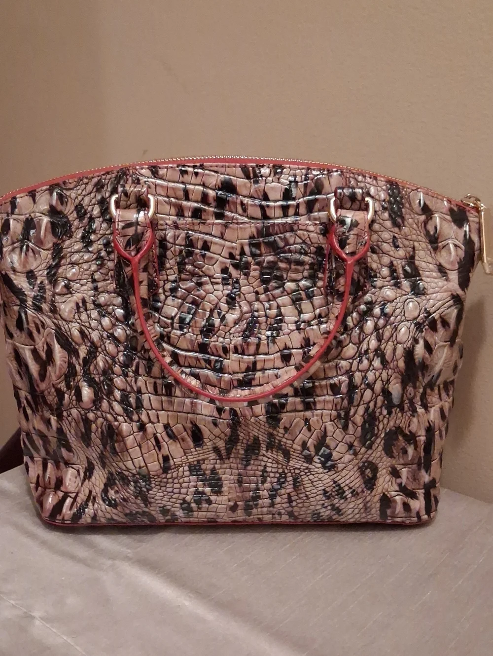 Brahmin duxbury ruby prowl solid Leather Satchel.rare colorway.